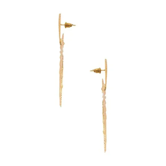 SHASHI Throne Earrings in Gold One Size New Womens Dance Drop - Picture 2 of 11
